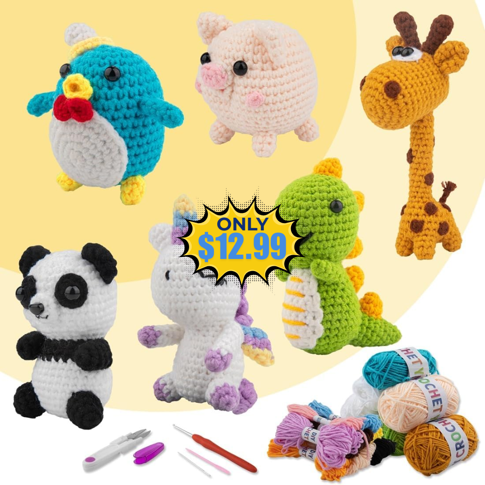 KIECIK 6Pcs Crochet Kit Deal: Save with Promo Code