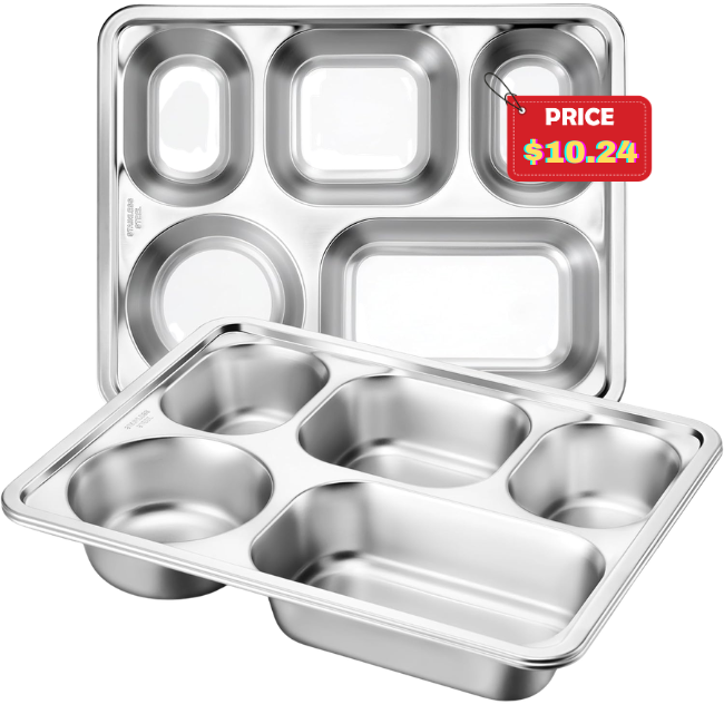 Stainless Steel Divided Plates Tray Deal: Save 50%