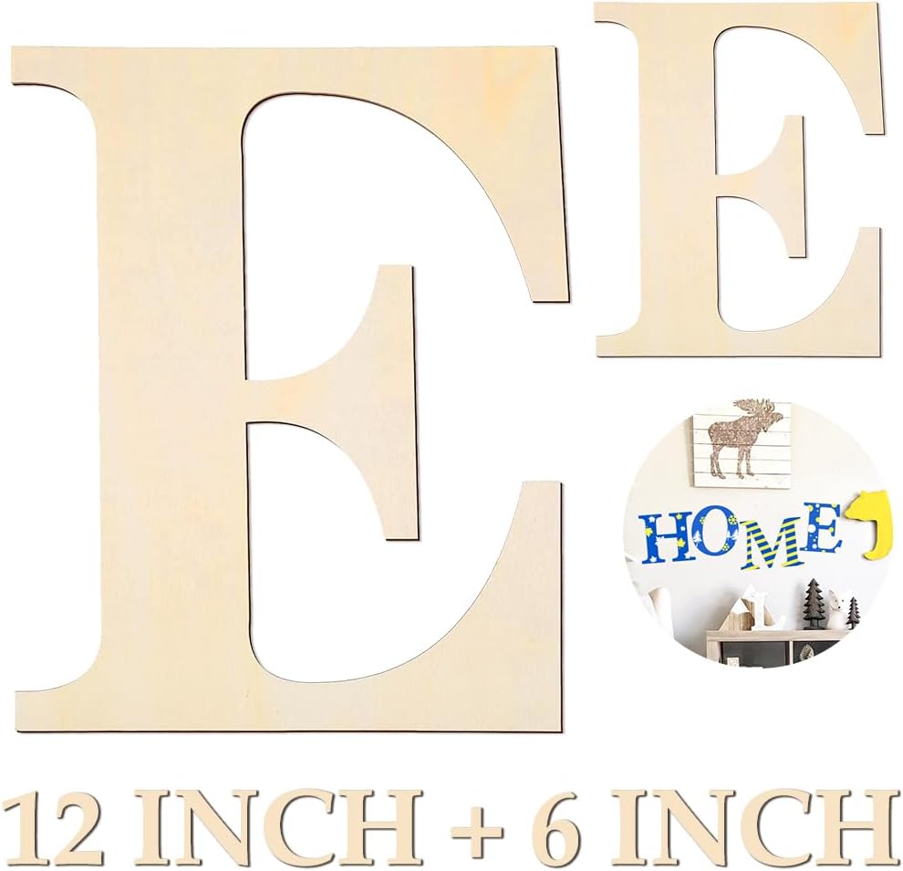 HEKOOLA Wooden Letters 12 inch and 6 inch Wood Letters for Crafts