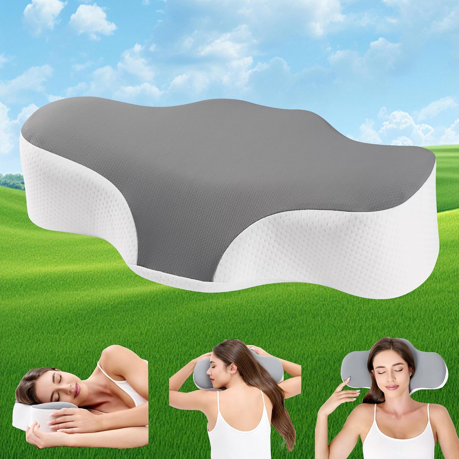 Bespilow Ergonomic Travel Cervical Pillow for Neck Pain Relief, P