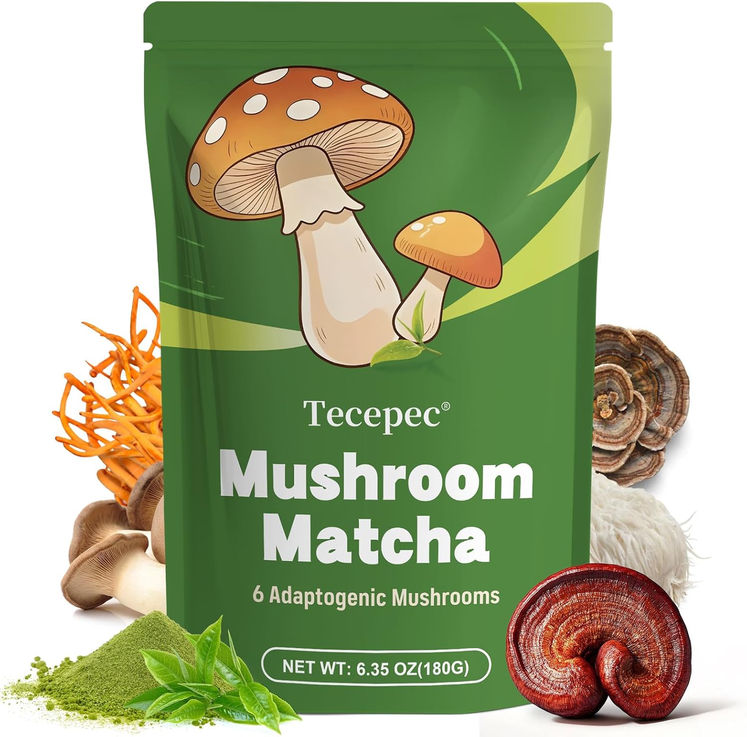 Mushroom Matcha Powder with 6 Adaptogen Mushrooms & Ceremoni deal at Amazon