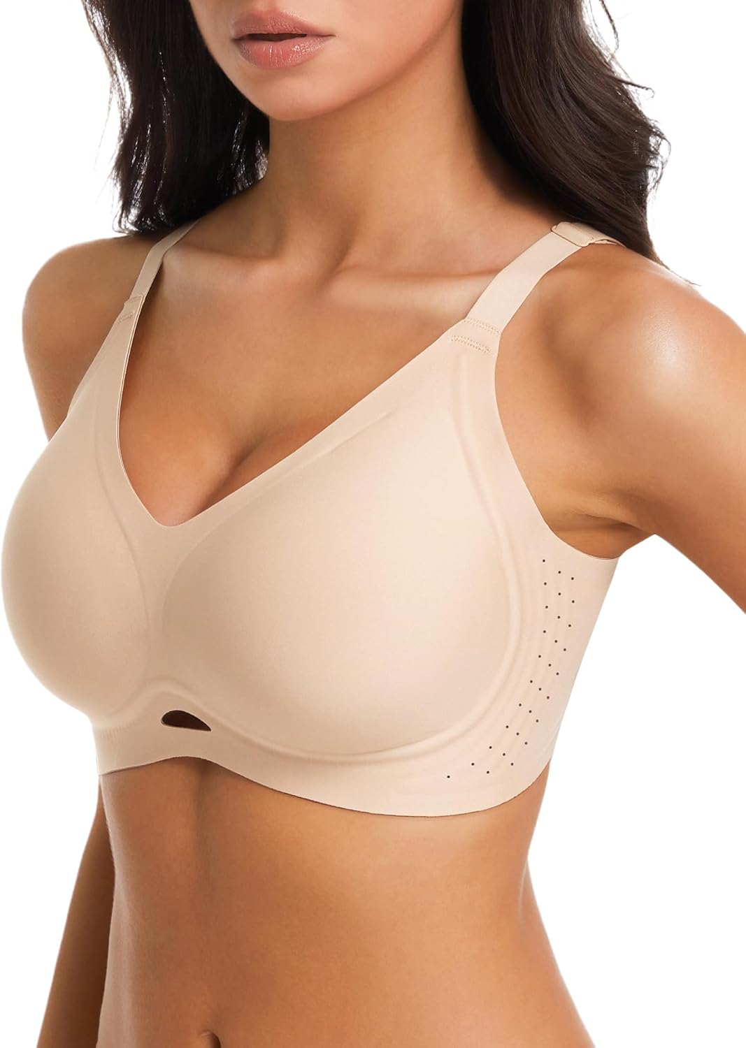 Aubrasen Wireless Jelly Bras for Women Seamless Push Up Bra No Un