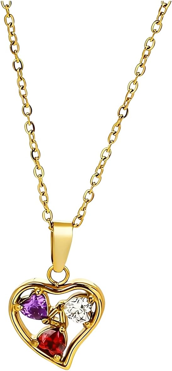 WishChic 18k Plated Gold Necklace for Women, 1.1mm Cubic Zirconia