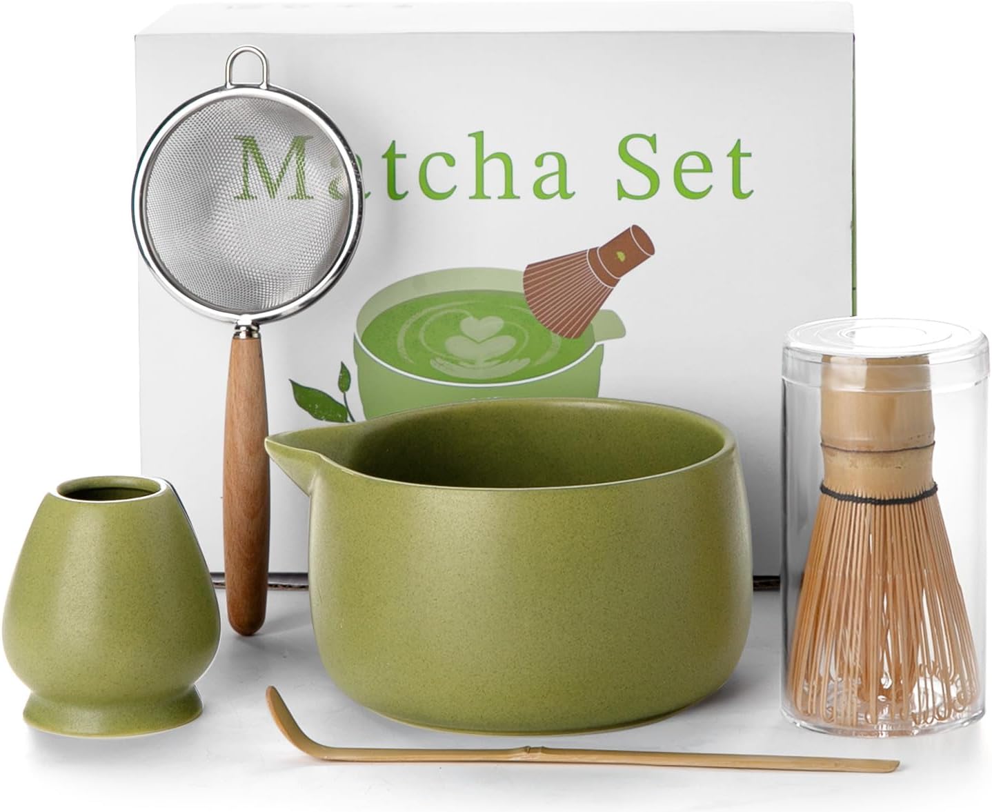 20OZ Matcha Whisk Set – 5PCS Japanese Tea Set Includes Matcha Bow