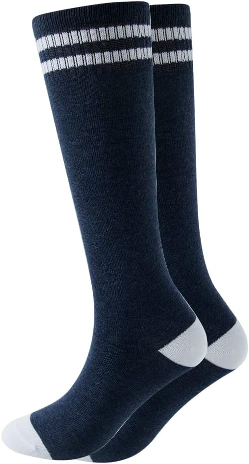 SOCKSDIARY 1 pairs 6-10Y Knee High Socks for Kids, Cotton Soccer