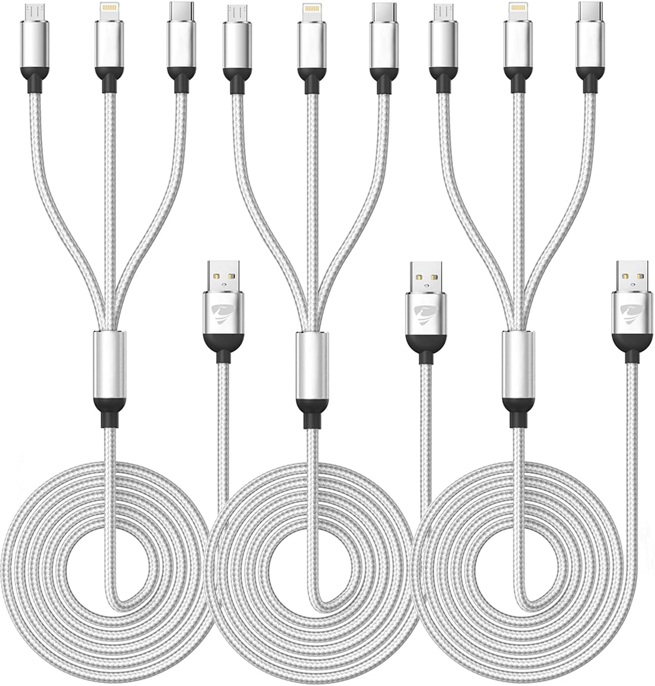 Aioneus Multi Charging Cable, (3Pack 4FT) Multi USB Charger  deal at Amazon