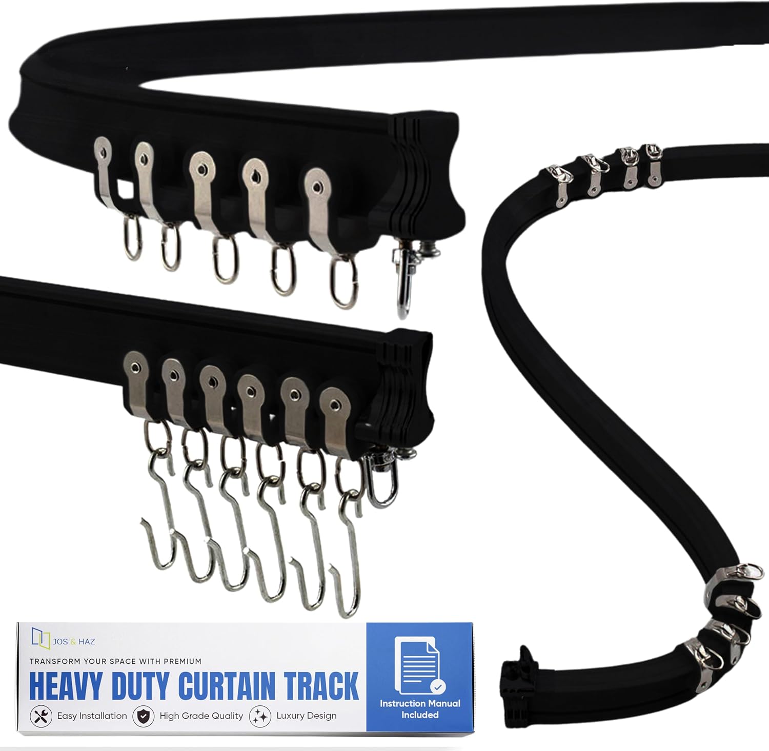 Aluminum Flexible Ceiling Curtain Track – 3ft-6.6ft / 2m Bendable