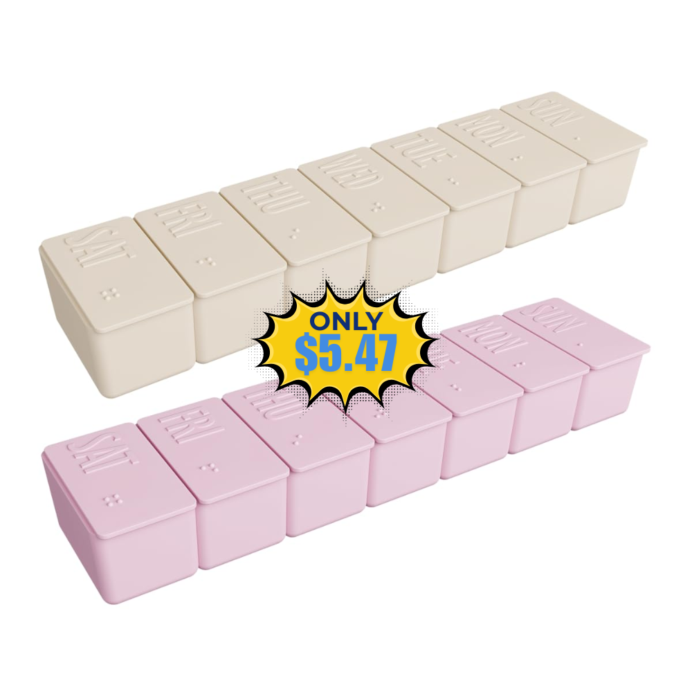 EZY DOSE Weekly Daily Pill Case 2-Pack Deal: Save $3.64