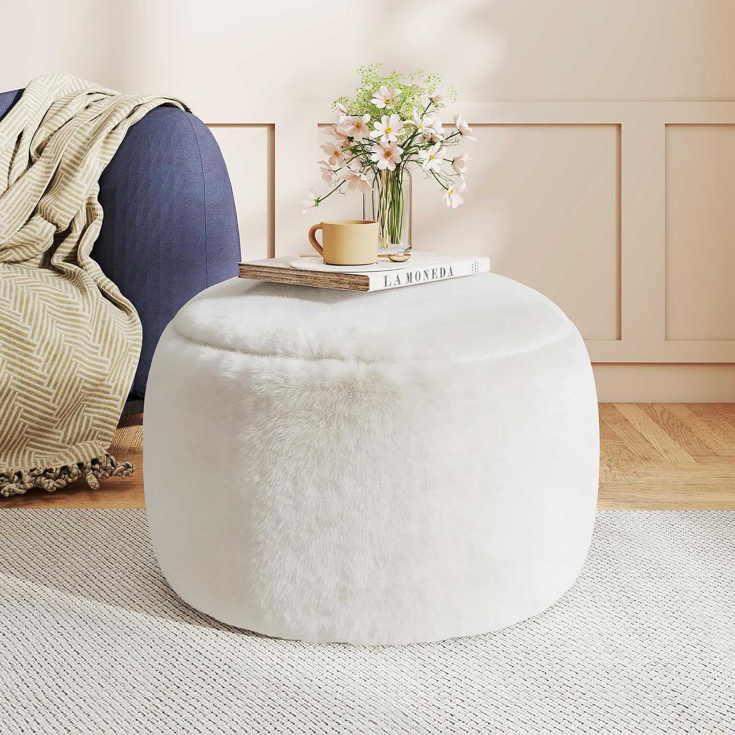 Gericco Round Stuffed Pouf Ottoman Deal at Amazon: $19.99