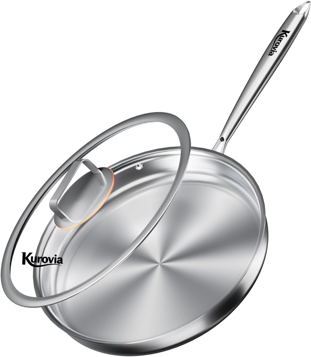 Kurovia Tri-Ply Stainless Steel Frying Pan Deal at Amazon: Save $13.33