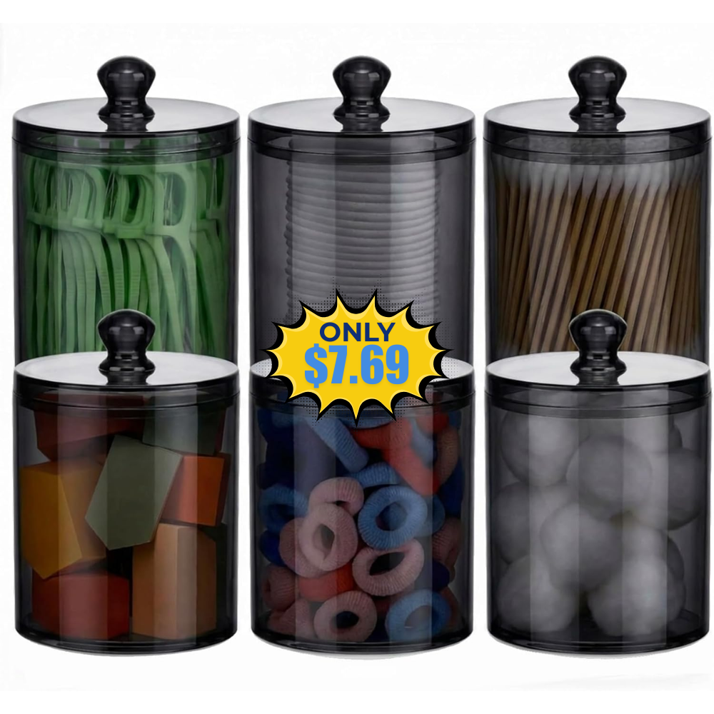 MateeyLife Qtip Holder 6 Pack Deal: Black