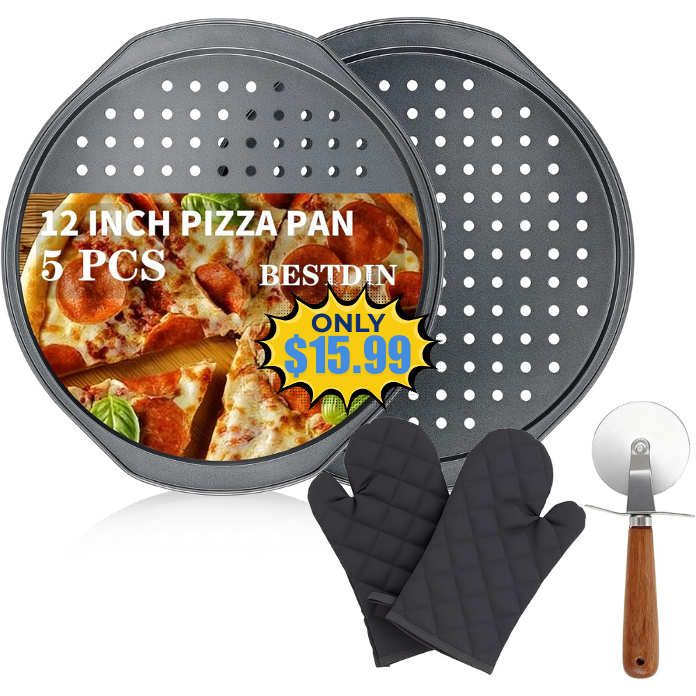 Bestdin 5Pcs Pizza Pan Set Deal: Save 11%