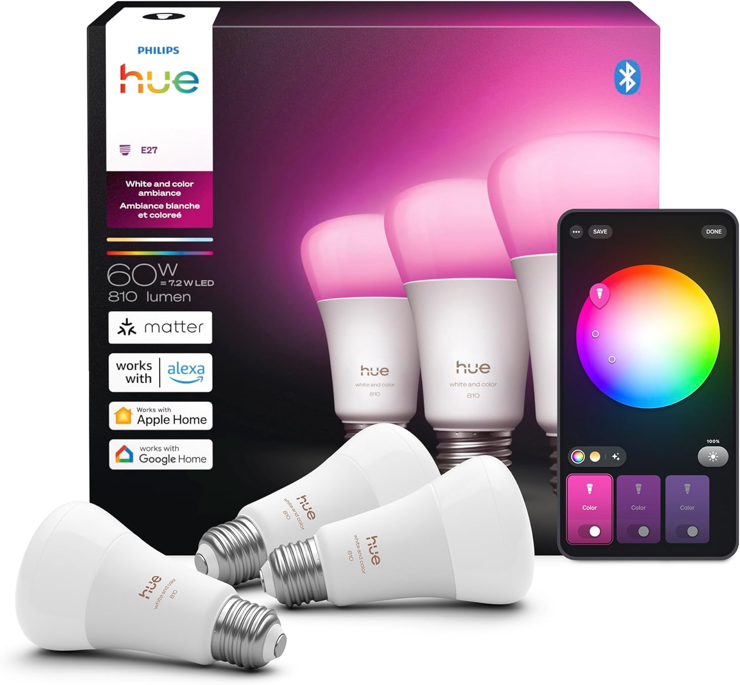 Philips Hue Smart LED A19 Bulbs 3-Pack Deal at Amazon: $79.91