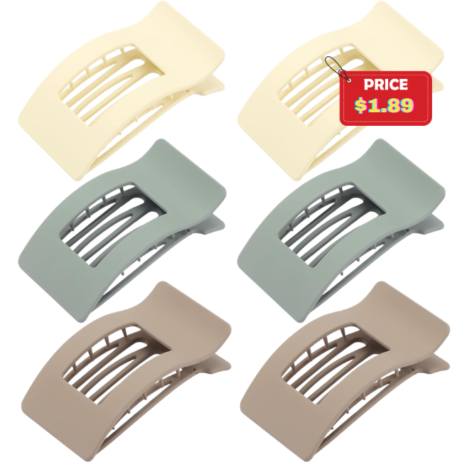 6 Pack Flat Hair Claws Clips Deal: Save 50%
