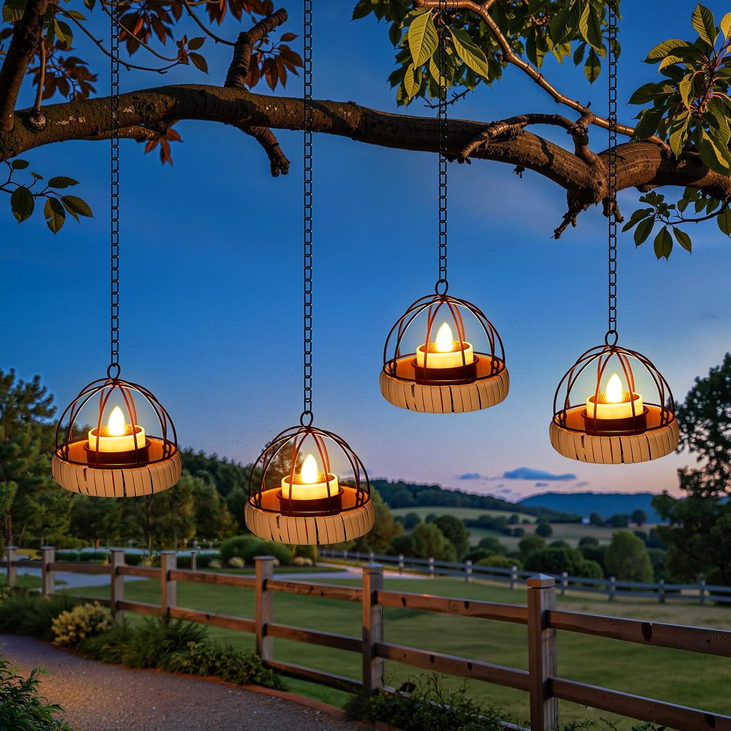 KOOPER Hanging Solar Lanterns Deal at Amazon: $29.99 for 4-Pack