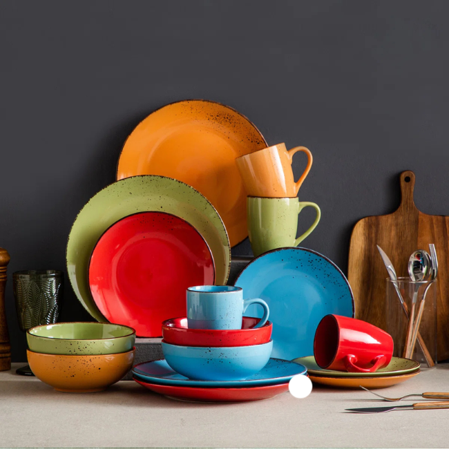 16-Piece Bright Color Dinnerware Set Deal: Save $39 at Wayfair