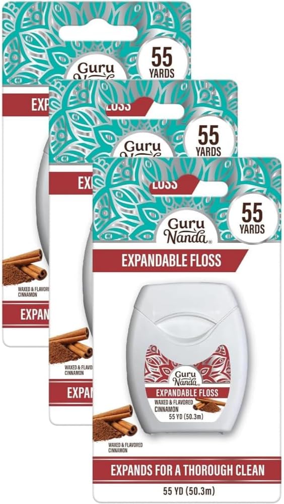 GuruNanda Cinnamon Dental Floss 3-Pack Only deal at Amazon