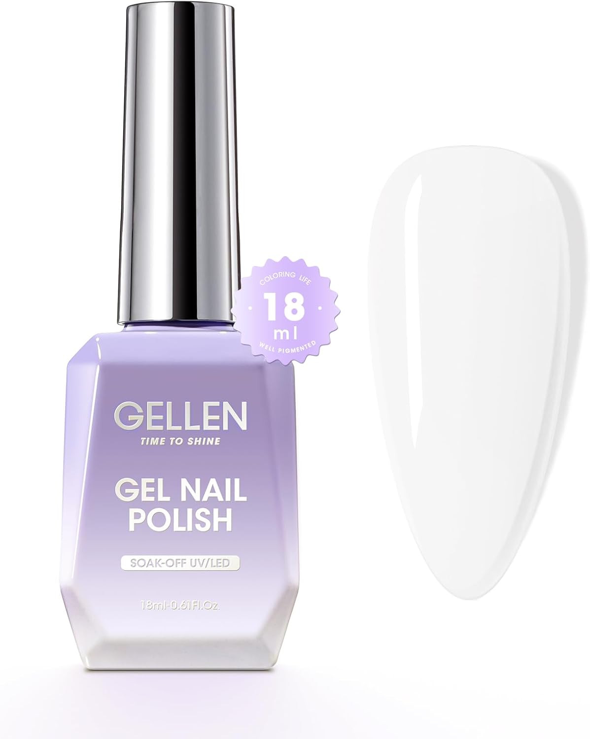 GELLEN White Gel Nail Polish, 18ml Milky White Gel Polish So deal at Amazon