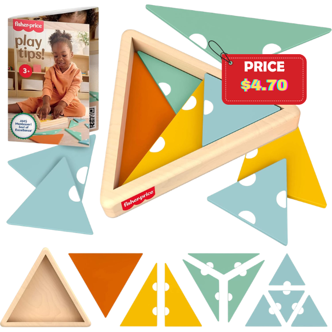 Wood Montessori Toy Triangle Puzzle Deal: Save 18%