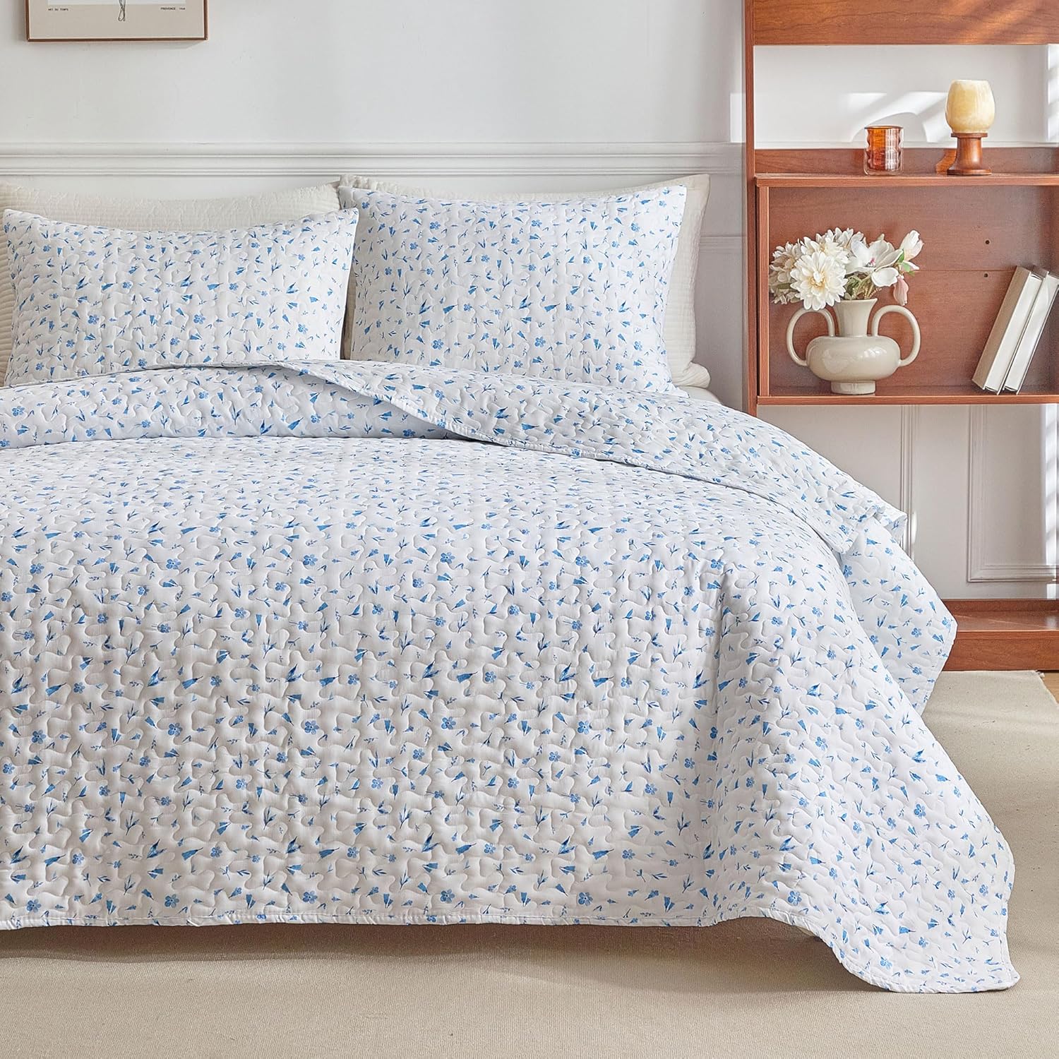 mixinni Full Queen Quilt Bedding Set with Pillow Shams, 3 Piece B