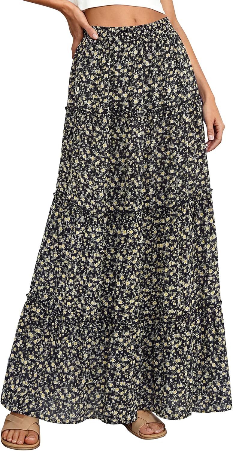 BTFBM Floral Maxi Skirt only $17.99!
