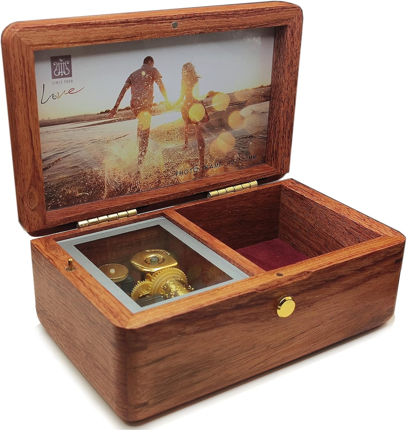 falado 18 note wind up Solid Wood Jewelry Music Box with Photo Fr
