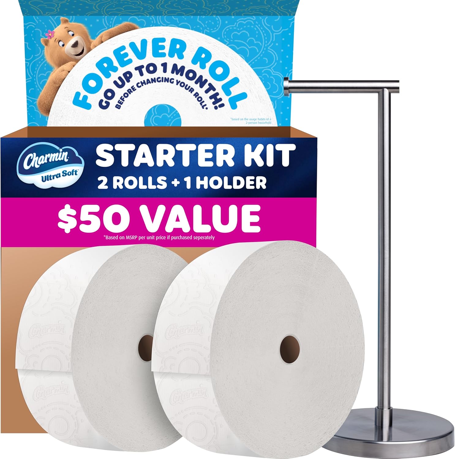Charmin Forever Roll Starter Kit + 2 Extra Rolls Just