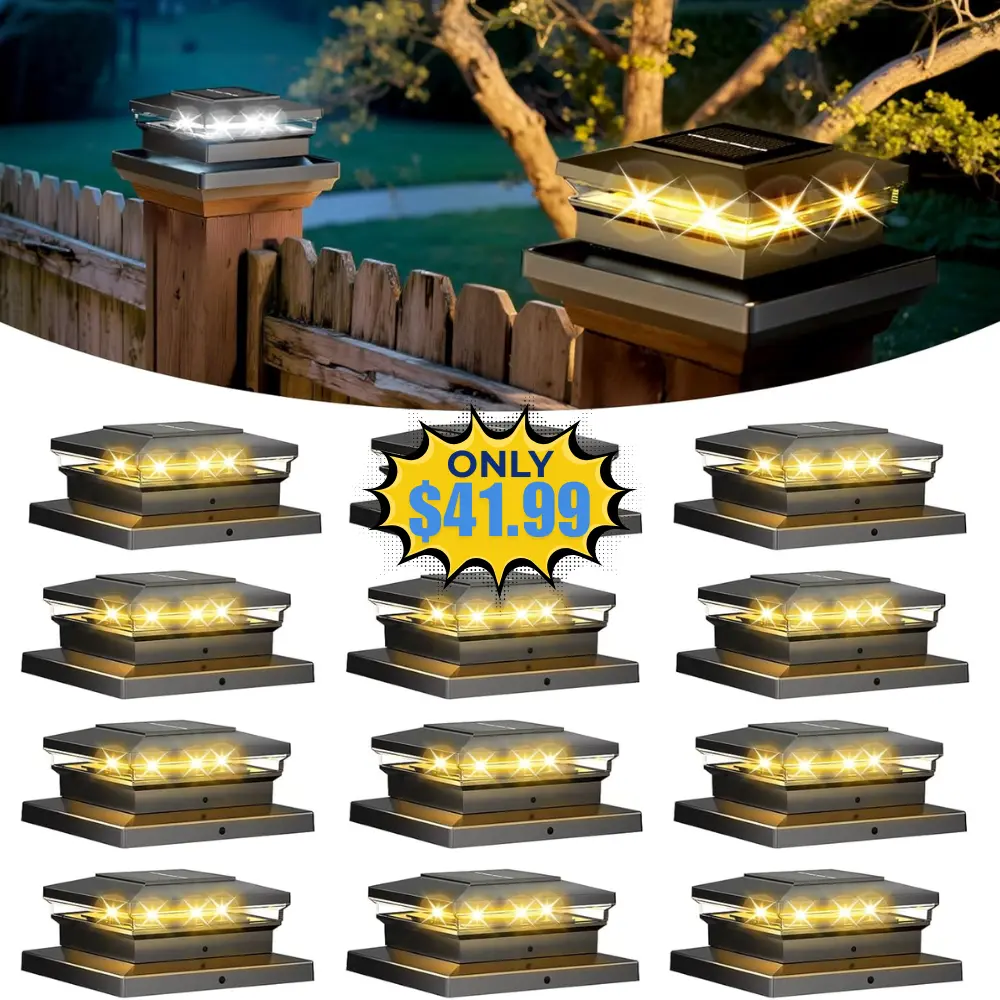Solar Post Cap Lights 12 Pack Deal: Save 25%