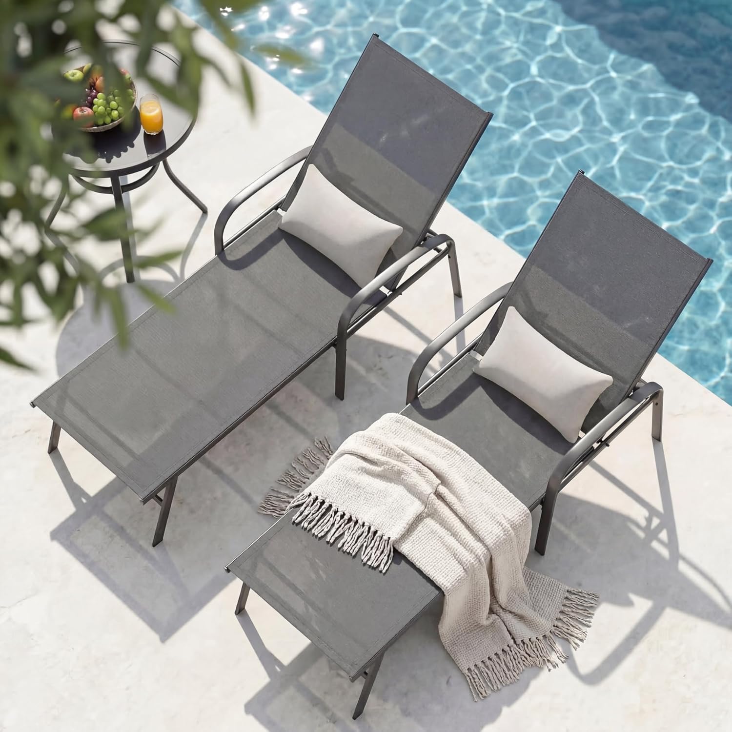 CHINNLUU Outdoor Chaise Lounge Chair Adjustable Pool Lounge deal at Amazon