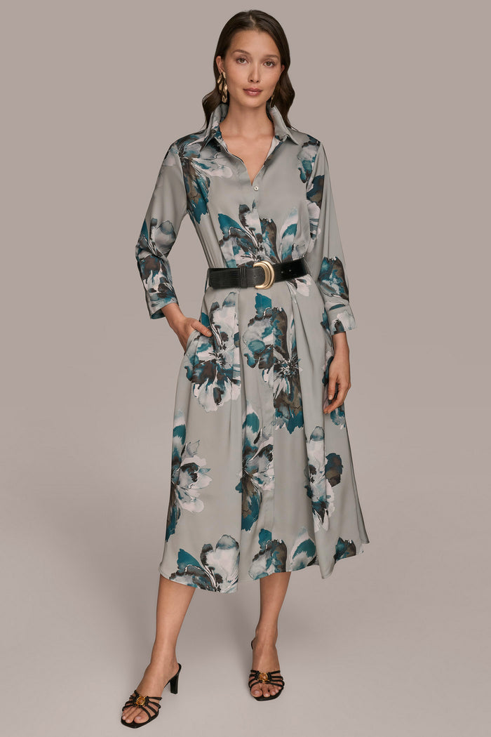 Donna Karan Floral Midi Shirt Dress just $119.40 at Macy’s