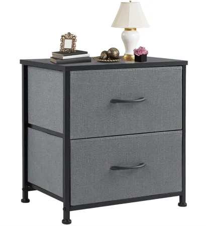 DUMOS Nightstand with 2 Fabric Drawers deal at Amazon