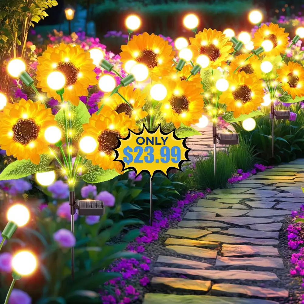 Solar Firefly Lights with Bigger Sunflowers Deal: Save with Promo Code