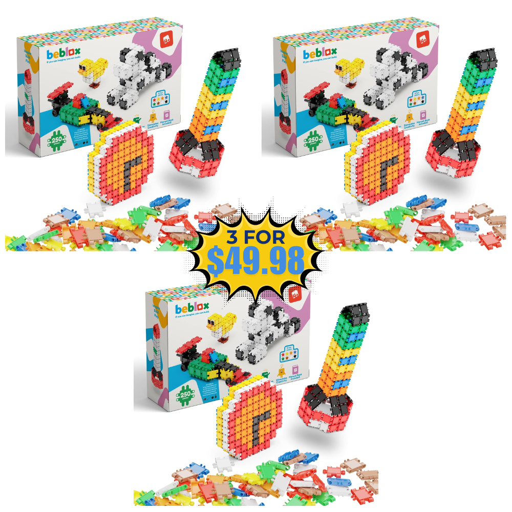 3 Pack Beblox Building Blocks – 250-Piece Deal: Get 3 for the Price of 2