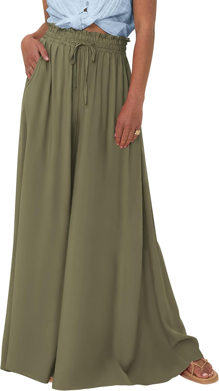 PRETTYGARDEN Women's 2026 Summer Wide Leg Palazzo Pants High deal at Amazon