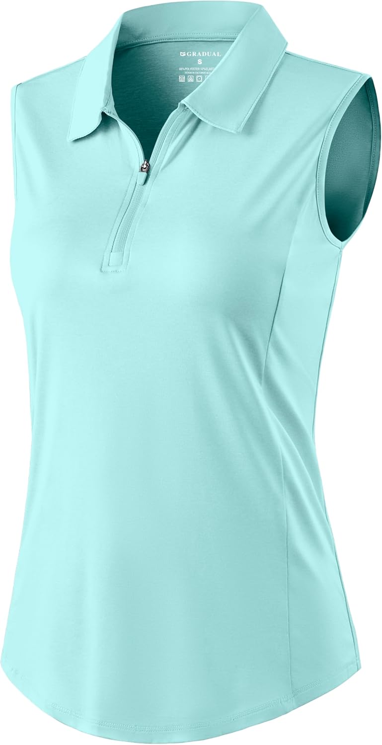 G Gradual Women's Golf Shirts Lightweight 1/4 Zip Collared T deal at Amazon
