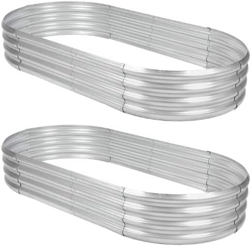 SOMXOY 2Pack Raised Garden Bed 8×4×1FT,Galvanized Planter Bo deal at Amazon