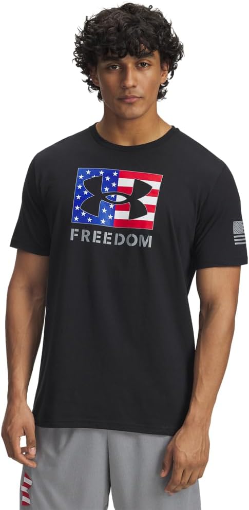 Under Armour Men's Freedom Logo T Shirt, (002) Black / / Mar deal at Amazon
