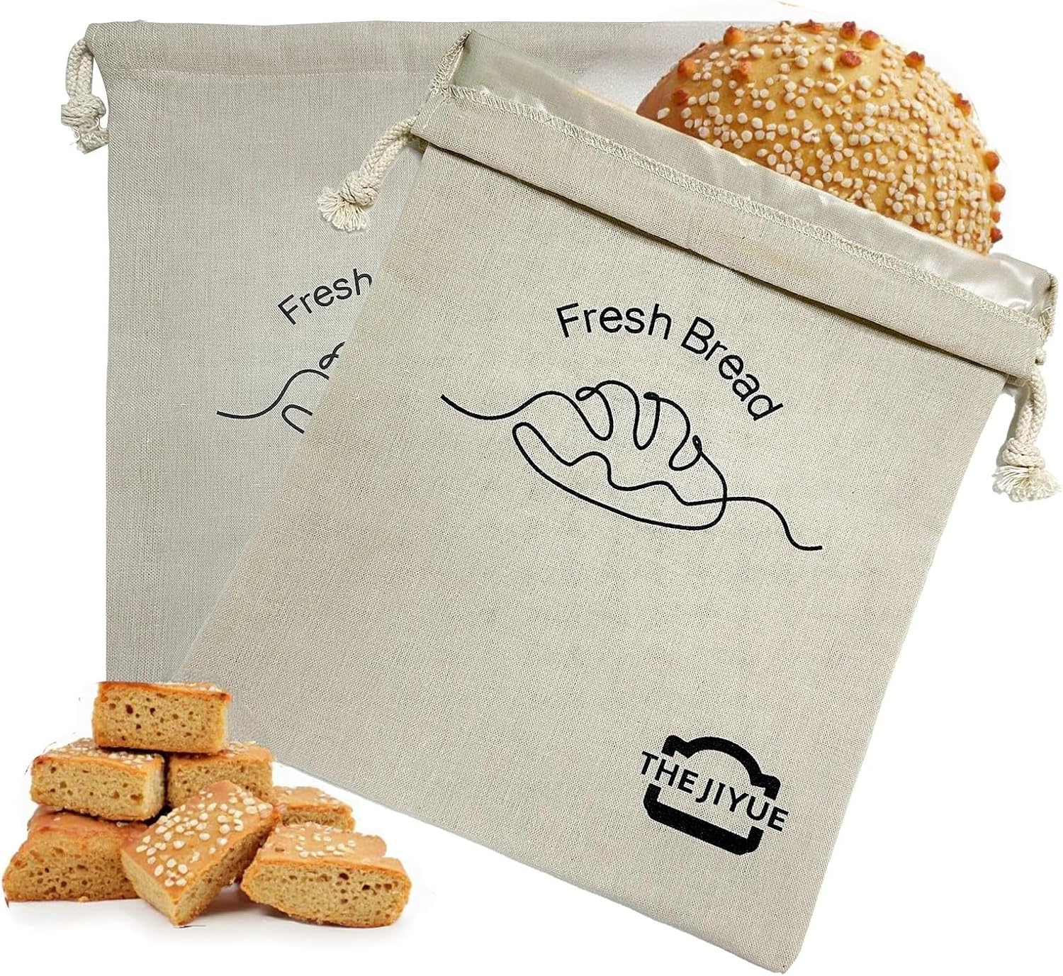 15.8×11.8 Inch Reusable Organic Linen Bread Bags - Unbleache deal at Amazon