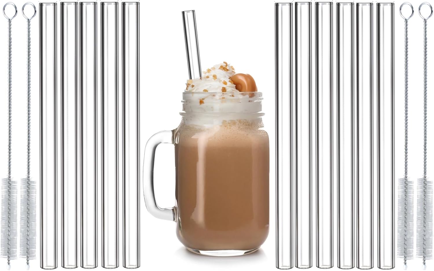 6 Inch 10mm Clear Glass Straws Shatter Resistant Set for Smo deal at Amazon