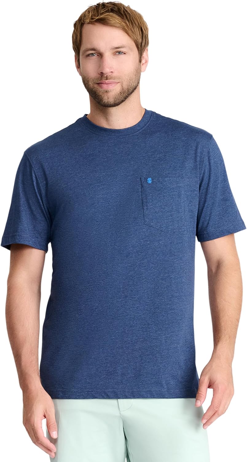 Izod Men's Saltwater Soft Wash Pocket Crew T-Shirt deal at Amazon