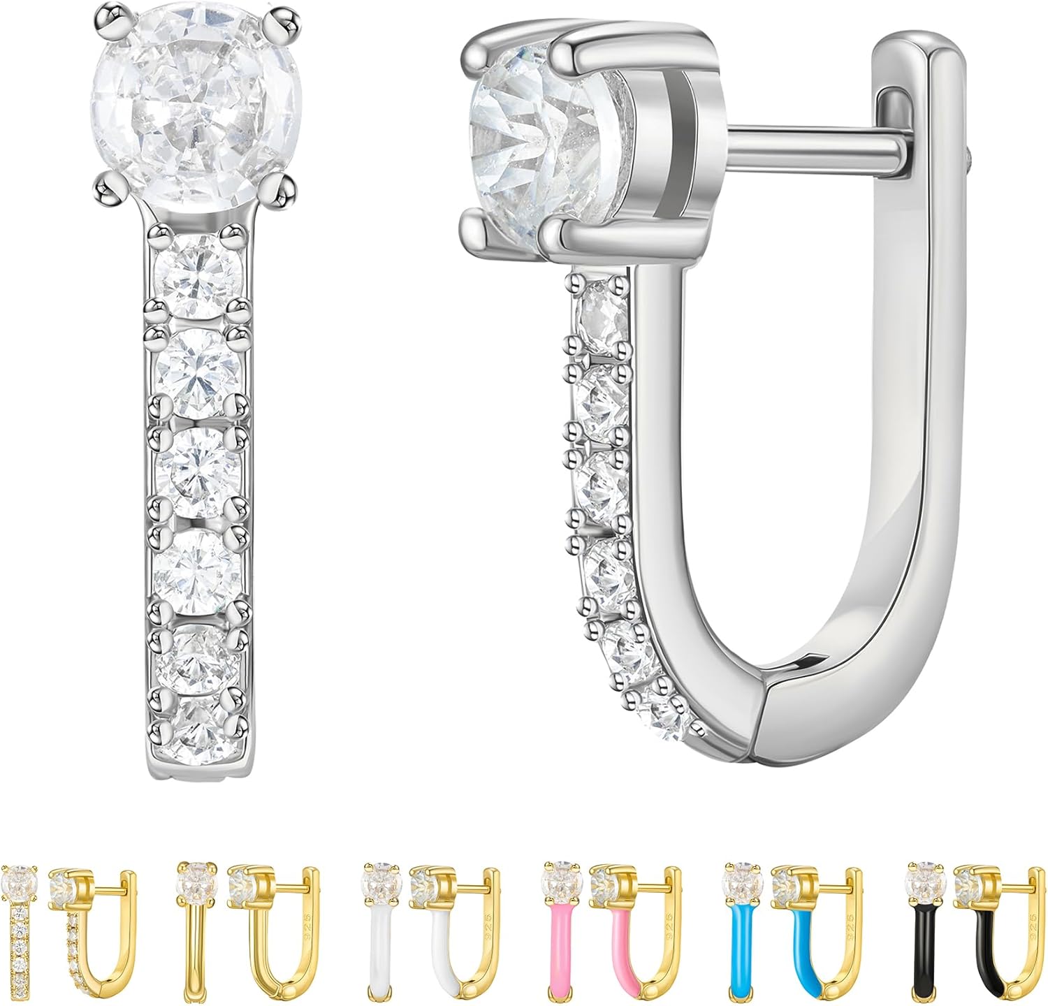 SWEETV 14K Gold Plated 925 Sterling Silver Huggie Earrings f deal at Amazon