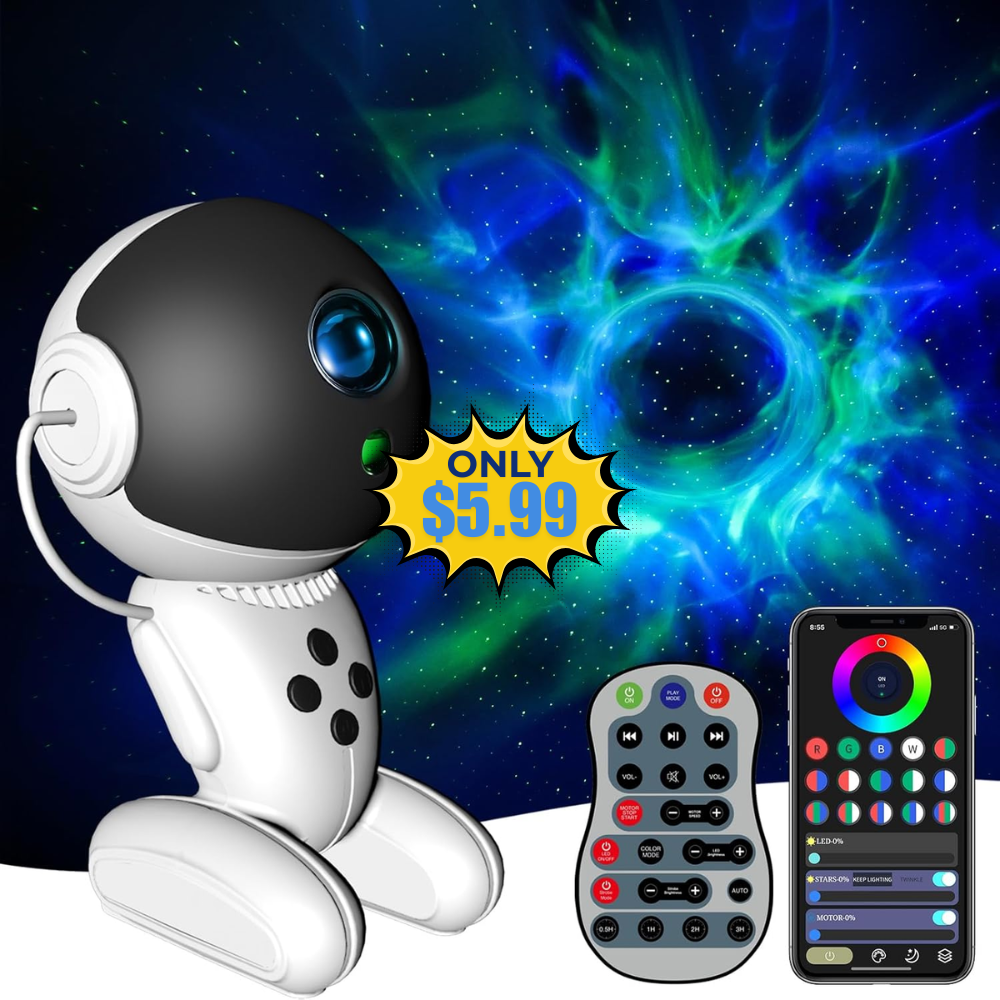 Astronaut Star Projector Galaxy Night Light Deal: Save 33%