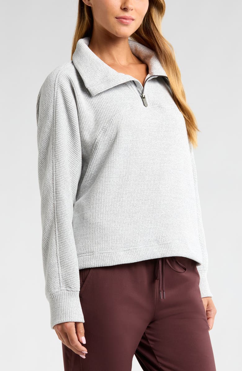 Zella Half-Zip Waffle Stitch Sweatshirt Deal at Nordstrom
