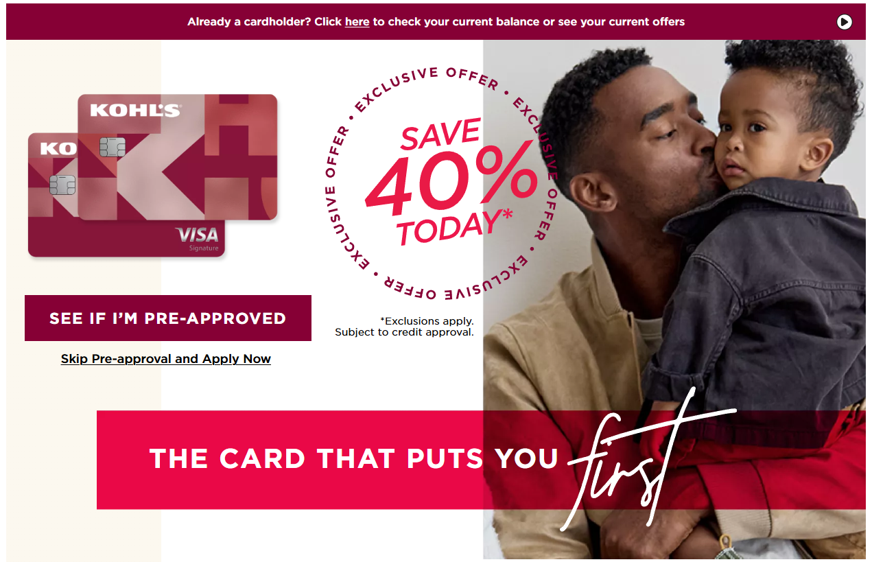 40% Off Purchase at Kohl’s