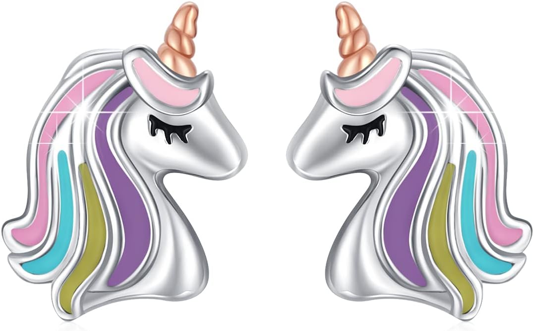 TUGHRA Dainty Unicorn Stud Earrings for Women S925 Sterling  deal at Amazon