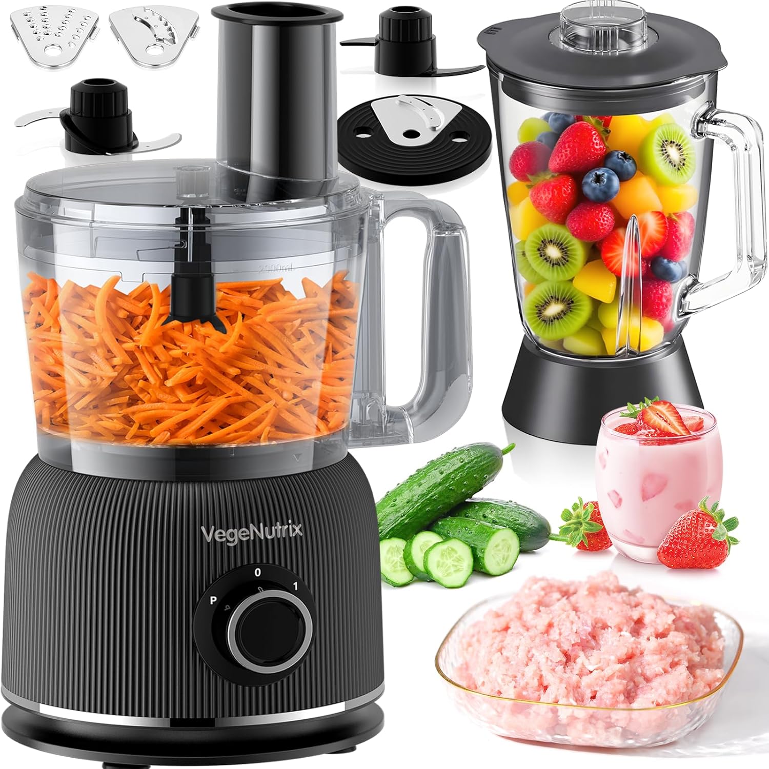 Food Processor and Blender Combo, 88 oz Food Chopper for Mea deal at Amazon