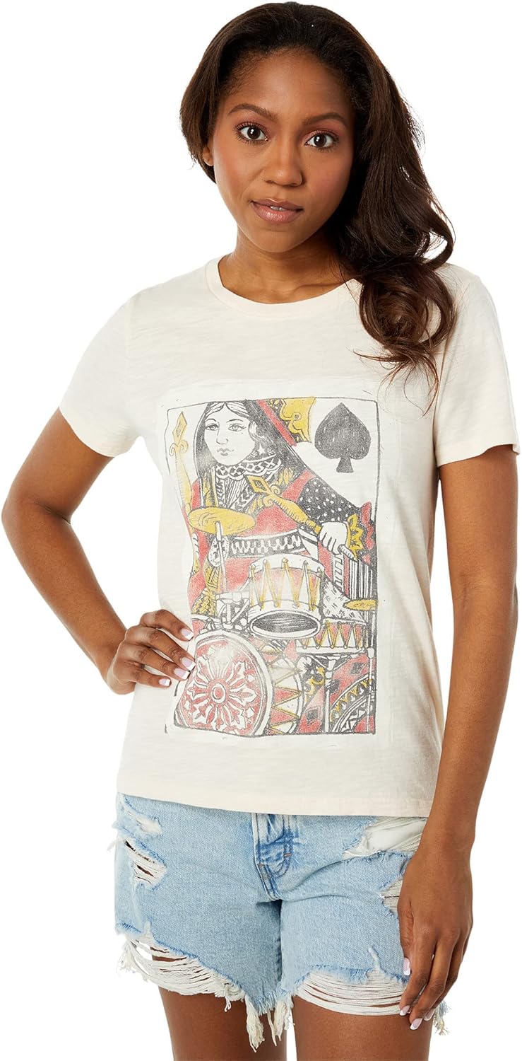 Lucky Brand Women's Short Sleeve Queen of Spades Graphic Tee deal at Amazon