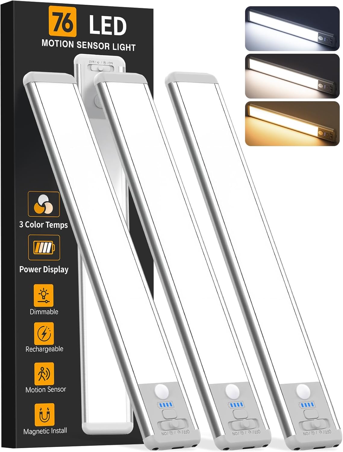 Under Cabinet Lighting Wireless, Rechargeable 10inch Motion  deal at Amazon