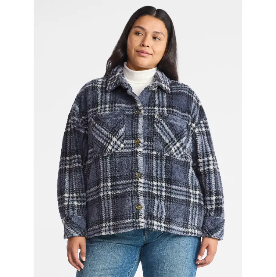 Terra & Sky Women’s Plus Size Cozy Shacket Deal at Walmart: Save $16.21