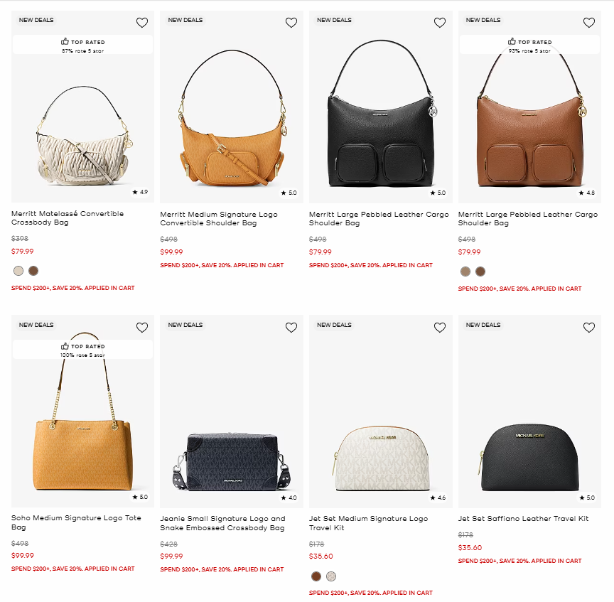 Michael Kors Clearance Sale: Up to 85% Off + Extra 20% Off Spend $200+